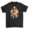 Retro_14 - Funny Dog In Top Hat T-shirt, Cool and Whimsical Design, Unisex Tee F
