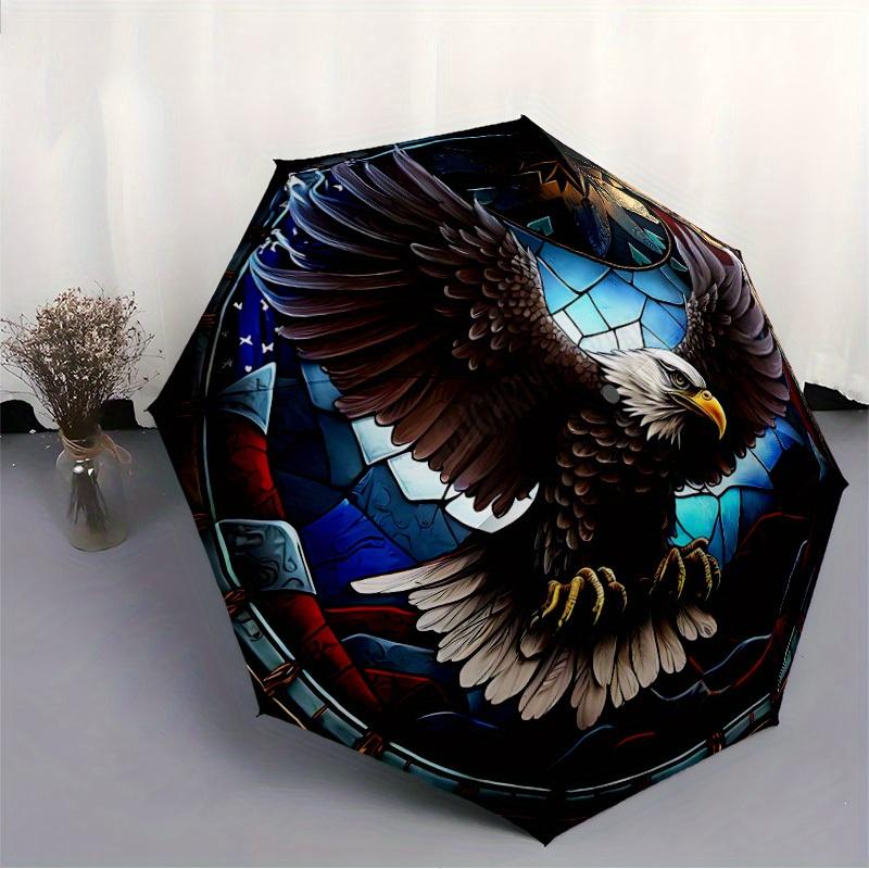 1pc Eagle Stained Automatic Open/Close Umbrella, Ideal Fan Gift for Birthday, Christmas, Trendy Fashion yy250828075
