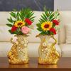Luxury Ceramic Gold Vase Modern Flower Container Flower Holder Elephant Vase  Desktop