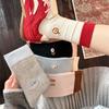 Color-blocking Cartoon Embroidered Socks, Women's Mid-calf Socks, Small Animal Color-blocking, Trendy and Individualistic Pure Cotton Long Socks