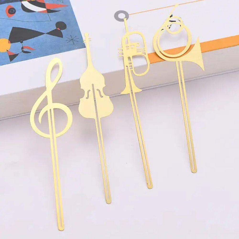 Office Meta Book Maker Gold Musical Note Paper Clips Musical Instruments Bookmark Stationery