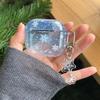 lovely winter snowflake gradient blue tpu headphone cover for airpods 4 new bluetooth earphone case for airpods 1 2 3 pro 2