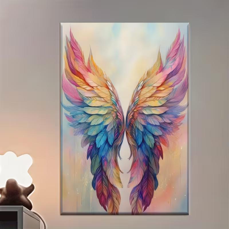 Colorful Wings Unframed, Wall decoration, living room, library, office, cafe, bar,