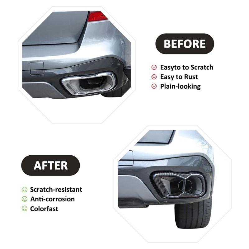 Tail Muffler Cover Car Tail Muffler Accessories For BMW X5 G05 X6 G06 X7 G07 - (M60) Carbon Fiber