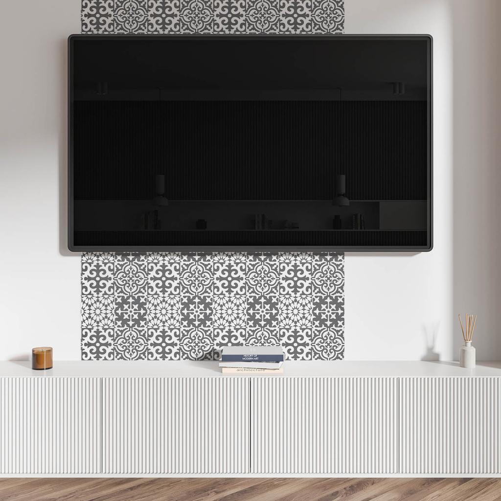 Self-Adhesive Vinyl Panel With Decorative Print 100x50 cm Decorative patterns on tiles