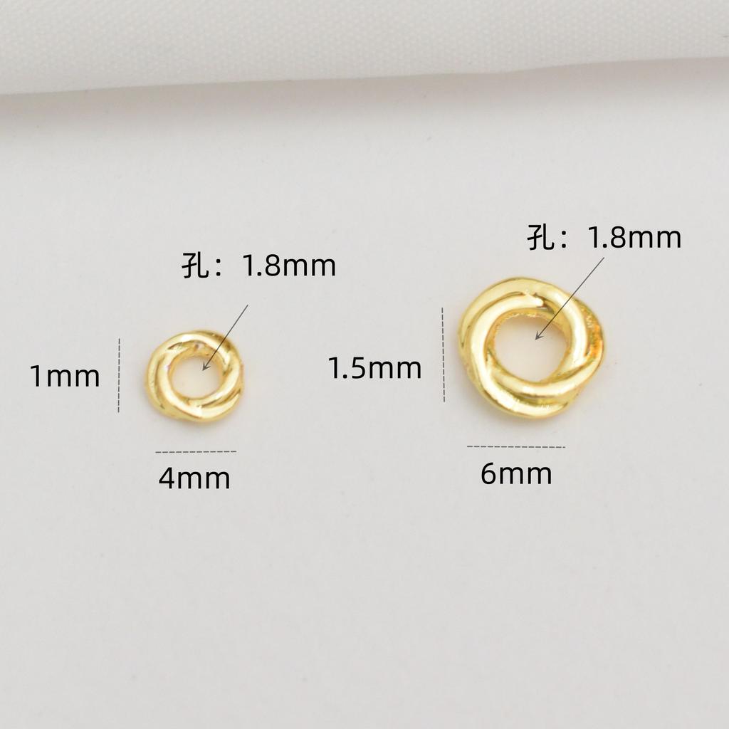 100pcs 14K Gold Twist Closed Spacer, Circle Twist Spacer Jewelry Accessories Diy Handmade Large Hole Beaded Spacer