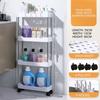 3/4 Tier Slim Slide Organizer Shelf Rolling Utility Cart Storage Shelf Movable Gap Storage Bathroom Storage Rack With Wheels