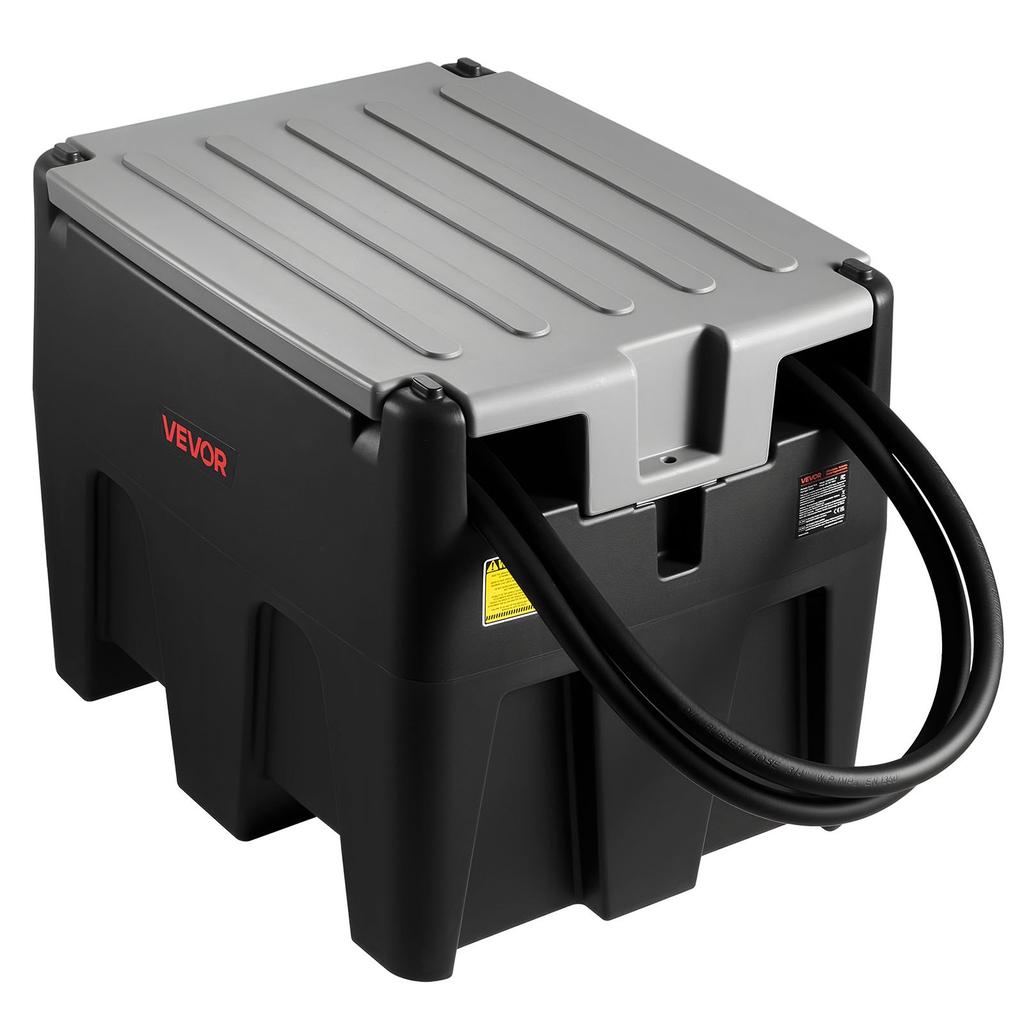 VEVOR Portable Diesel Tank, 220L Capacity & 10 GPM Flow Rate, Fuel Tank with 12V Electric Transfer Pump and 4 m Hose