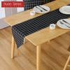 1 шт. серия Nuan простая и универсальная черная клетчатая набивная хлопковая льняная дорожка для стола для декора обеденного стола кухни для домашнего декора стола