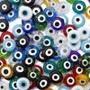 6/8/10 мм модные красочные сплющенные бусины от сглаза свободные лэмпворк глазурованные стеклянные бусины для браслета и ожерелья DIY изготовление ювелирных изделий