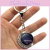 Stunning Zodiac Starry Night Keychain With Luminous Time Gem Moon Pendant