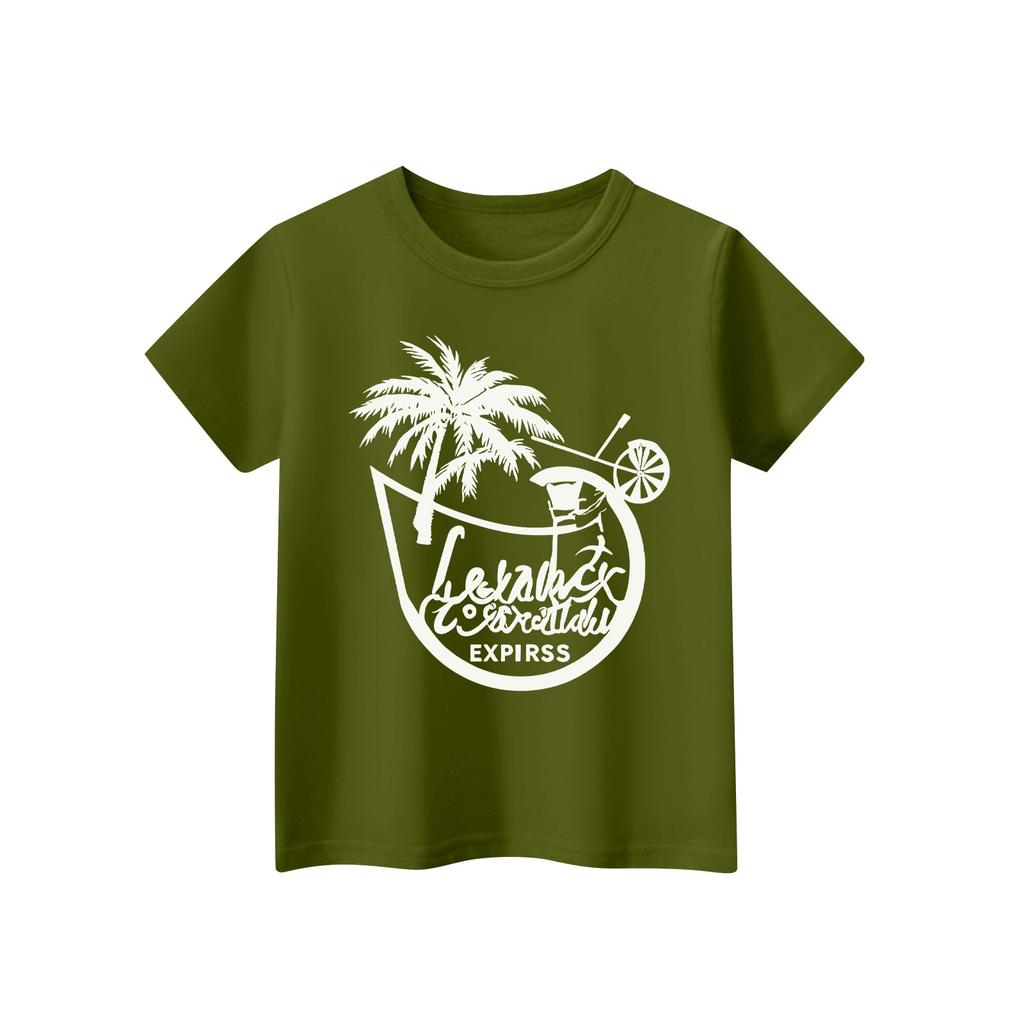 Детская футболка с коротким рукавом и принтом животных, повседневный топ