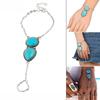 Bohemian Ethnic Turquoise Water Drop Finger Bracelet for Summer Beach