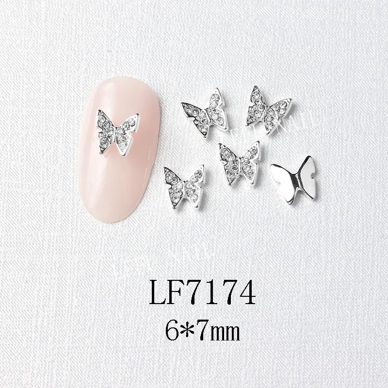 3D Metal Butterfly Nail Art Decorations with Mini Rhinestones