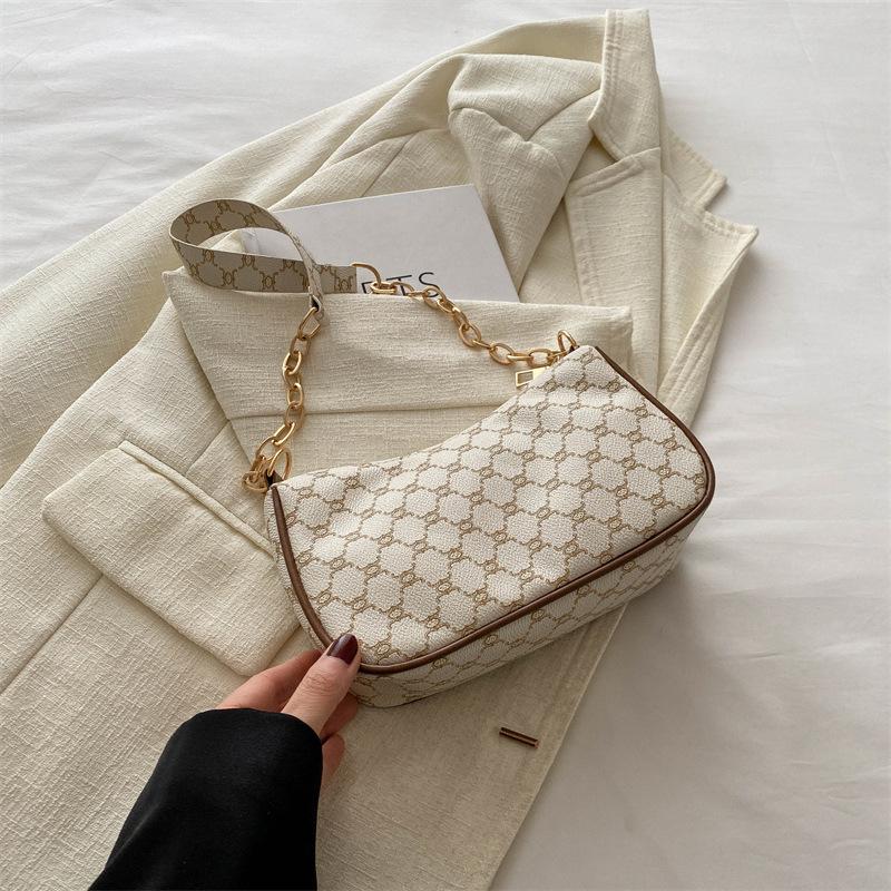 Casual Chain Shoulder Bag Simple Portable New Retro Personalized Bag Women's Small Fresh Texture Armpit Bag