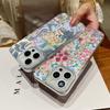 Чехол для телефона с цветочным узором и перьями, сверкающий, ударопрочный, для iPhone 16 Pro Max 15 Pro 14 13 12 11, прозрачный, с мягким краем, с блестками, тонкий, жесткий, из поликарбоната