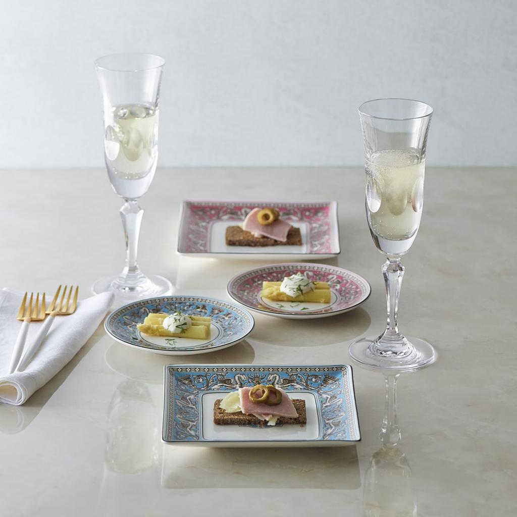 [Officially Imported] Wedgwood Florentine Fuchsia Square Tray, 14.5cm, Pink, 1076513