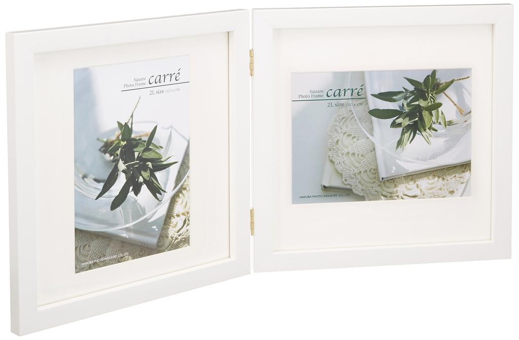 HAKUBA Квадратное фото 2L 2 Изготовлено из легкого и небьющегося ПЭТ Можно использовать вертикально или горизонтально Рамка, Деревянная, Размер, Стороны, Белый, 2L, Деревянная,