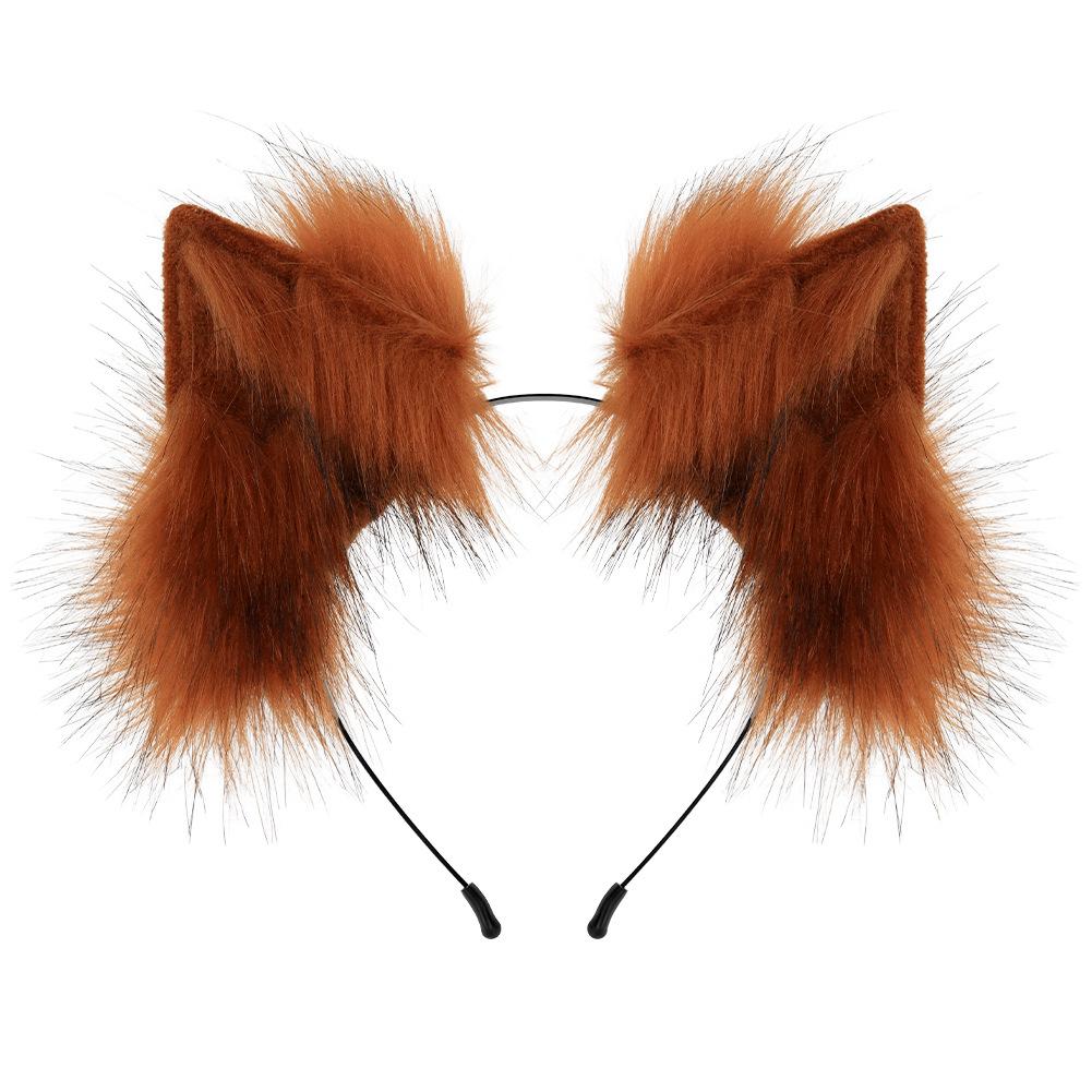 Simulation Adjustable Multi-Color Animal Ear Headband, Halloween Playing Wolf Ear Headband Cosplay Ear Hair Accessories