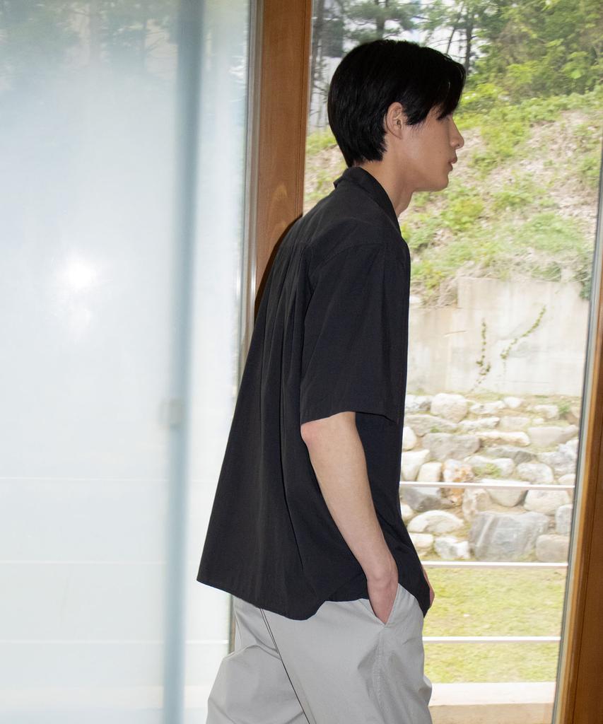 BLANKROOM Nilo Half Shirt_Washed Black