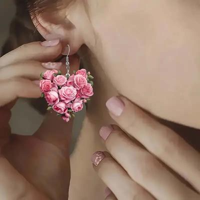 Серьги Love Rose креативный дизайн фестивальный подарок