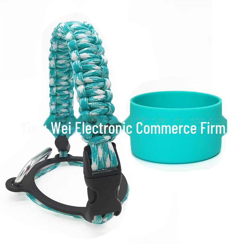 Top Thermos Cups with Silicone Non-Slip Sleeves, Hand-Woven Ropes, and Cup Handles
