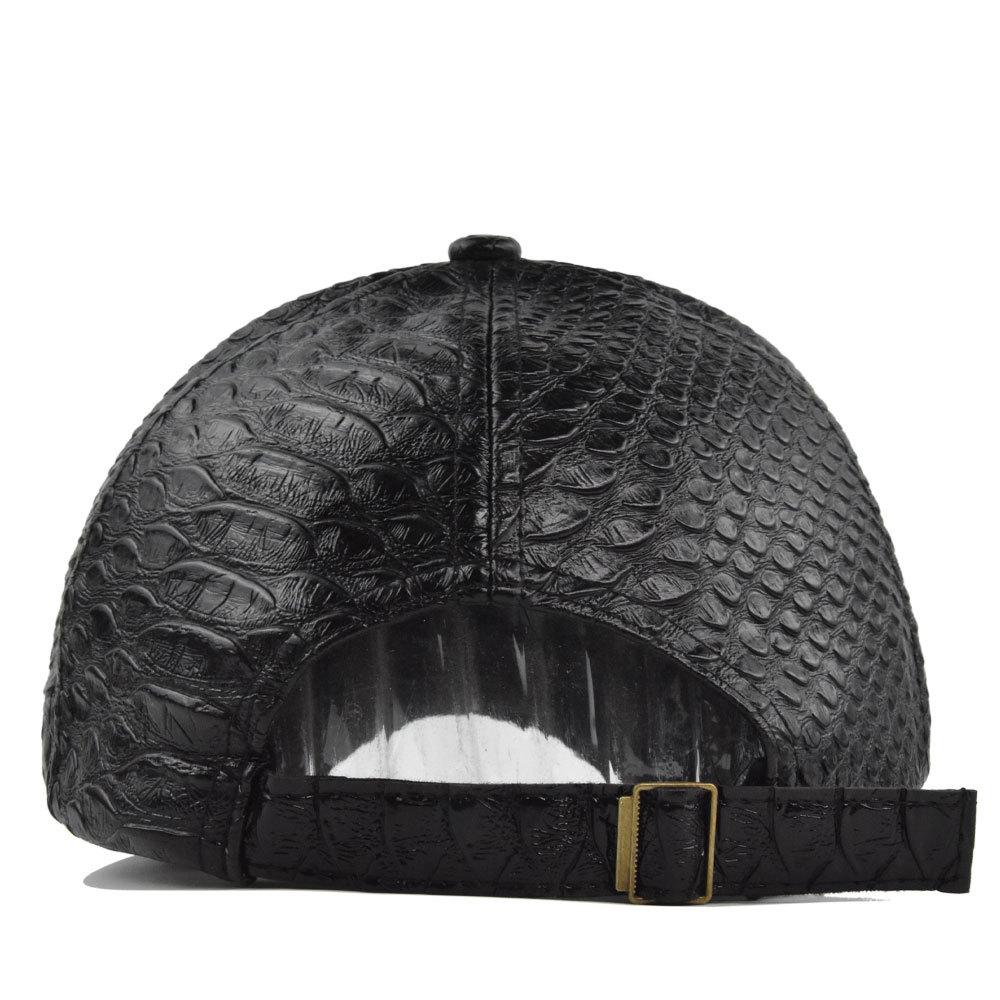 High Quality Classic Fake Crocodile PU Baseball Cap Solid Leather Fashion Snapback Hat Skull Cap For Unisex Women Hip-hop Hat Gorra