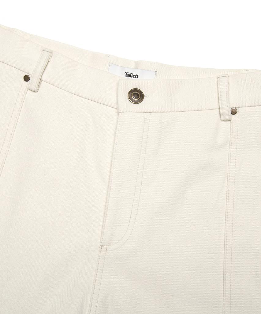 FALLETT Peach Cotton Curved Pants Ivory