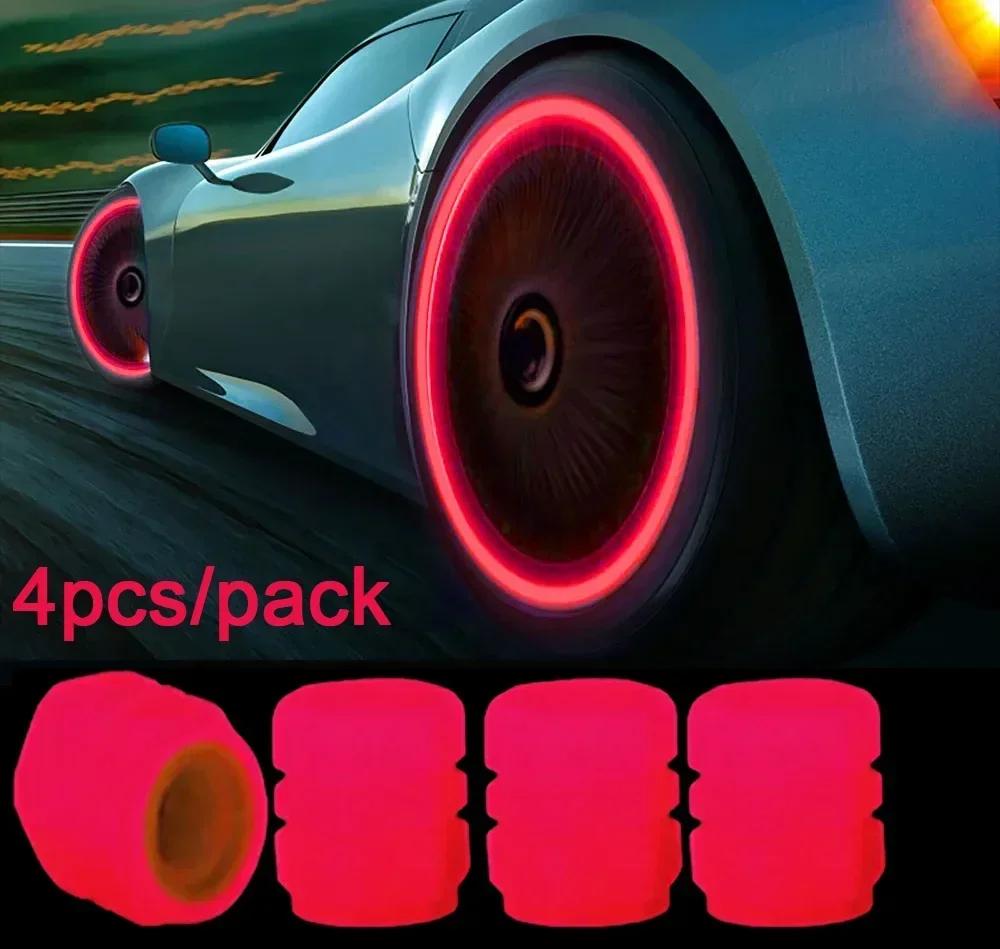 1/20 шт. Светящиеся колпачки для ниппелей, флуоресцентные, светящиеся ночью, декор для автомобиля, универсальные, для мотоцикла, велосипеда, пылезащитные, декоративные колпачки для ниппелей шин