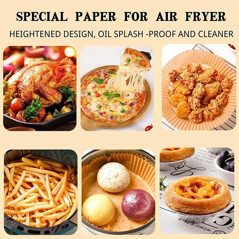 Fryer Disposable Air Nonstick 100pcs Liners Baking Paper For Air Fryer Oilproof Waterproof Food Grade Parchment For Baking Roasting Microwave