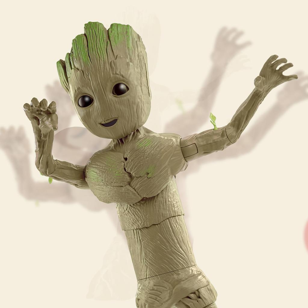 Marvel I Am Groot Groove & Glow Groot, 13.5-inch (34.3cm) Interactive Action Figure with Music & Sound, Superhero Toy, Ages 4+, F8027, Authentic