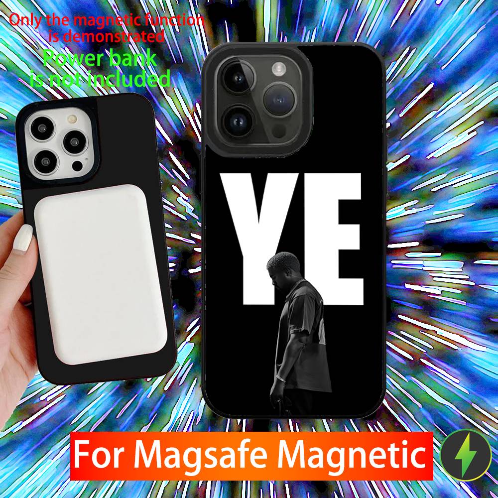 Чехол для телефона K-Kanye YE W-West Для iPhone 16,15,14,13,12,11,Pro,Max,Plus,Mini,SE Новый Магнитный Беспроводной Зарядник MagSafe