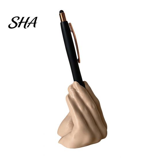 Creative Pen Holder Funny Hand Gesture for Desk, 3D Printed Novelty Pencil Stand, Desktop Organizer Office Accessories Smooth Edge