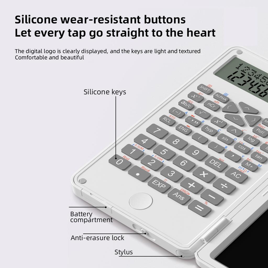Scientific Calculator with Erasable Writing Board 240 Functions 2 Line LCD Display Foldable