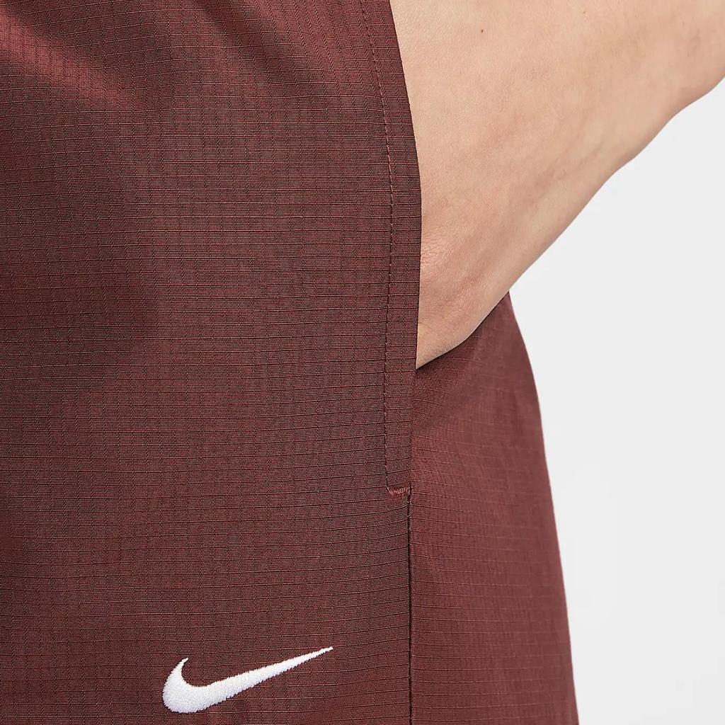 Nike Спортивная одежда Все Тканые Однотонные Со средней посадкой Прямые Брюки карго Женские брюки Темно-командно-красный Белый HM6977-619