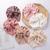 Solid Textured Ribbed Turban Baby Hats Bow Topknot Caps for Newborn Boy Girl Toddler Hospital Headwraps Kids Hair Accessories