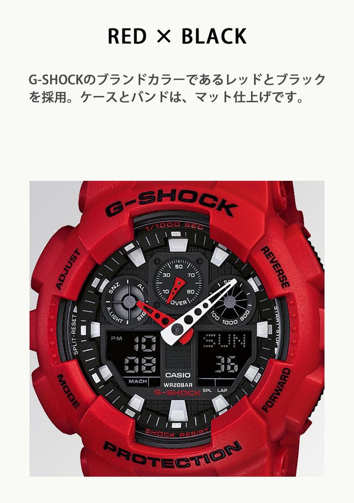 Casio Red Watch G-Shock GA-100B-4AJF Men's