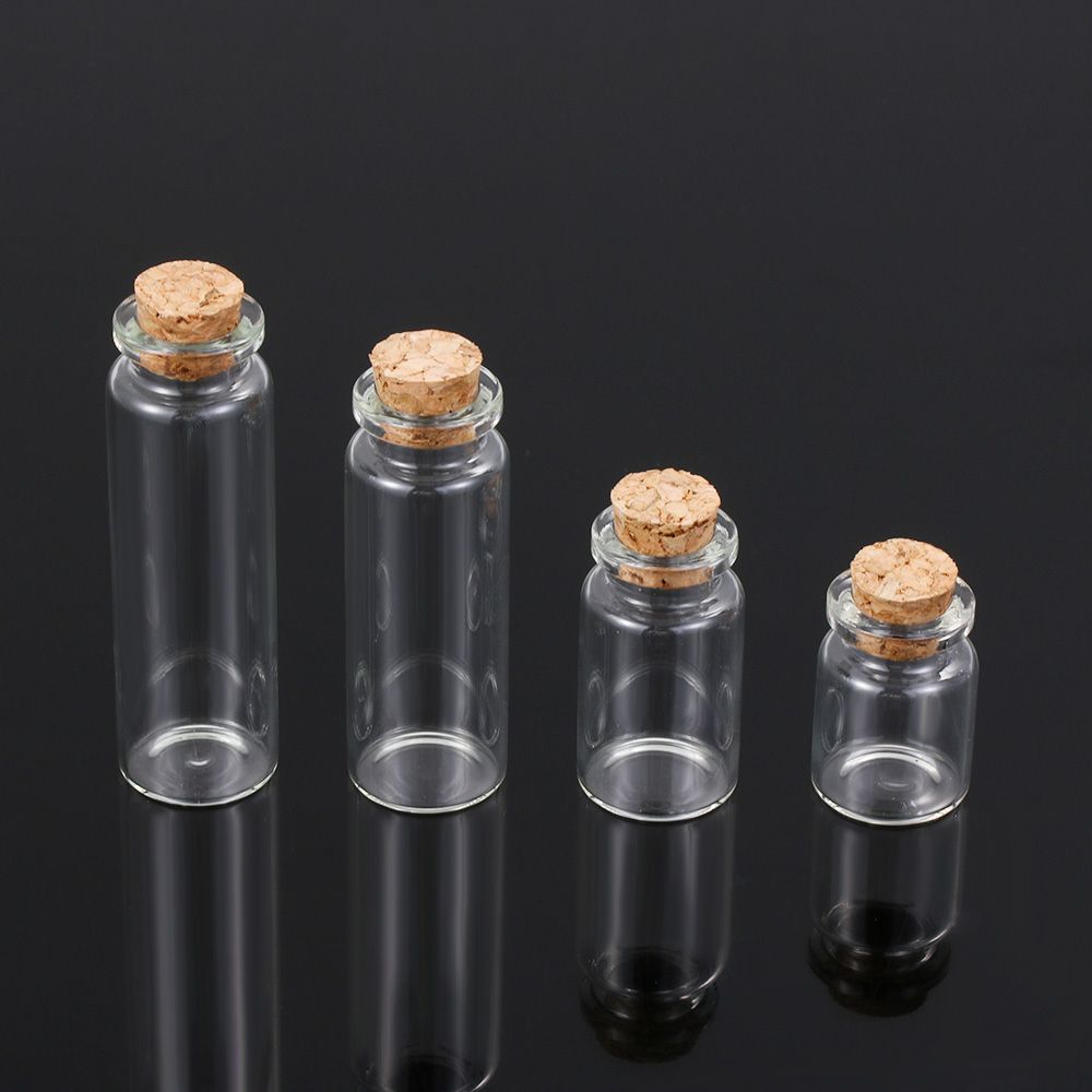 Wishing Tiny Small Mini Containers Message Bottles Transparent Wishing Bottle With Cork Stopper