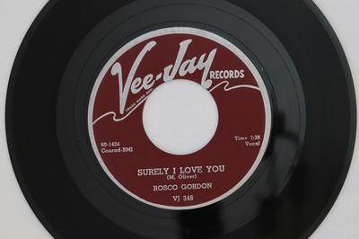 7-дюймовая пластинка ROSCO GORDON - Surely I Love You / What You Do To VJ348 Vee Jay Records 1960 США Блюз Б/У