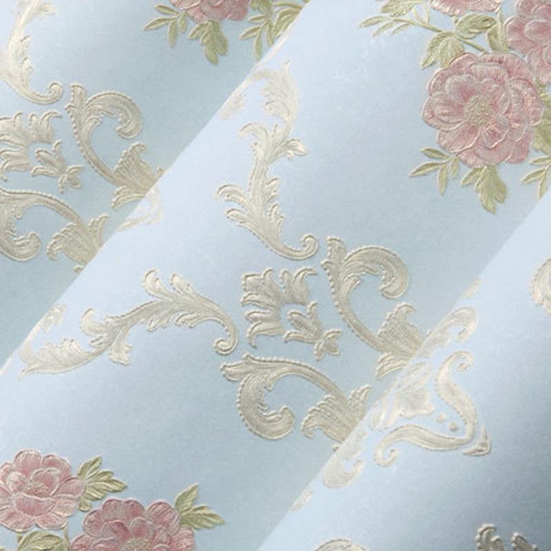 1PC Wallpaper Living Room Self Adhesive Pastoral Style Wall Sticker Embossed Non Woven Fabric Home Decoration Wall Decals 3D