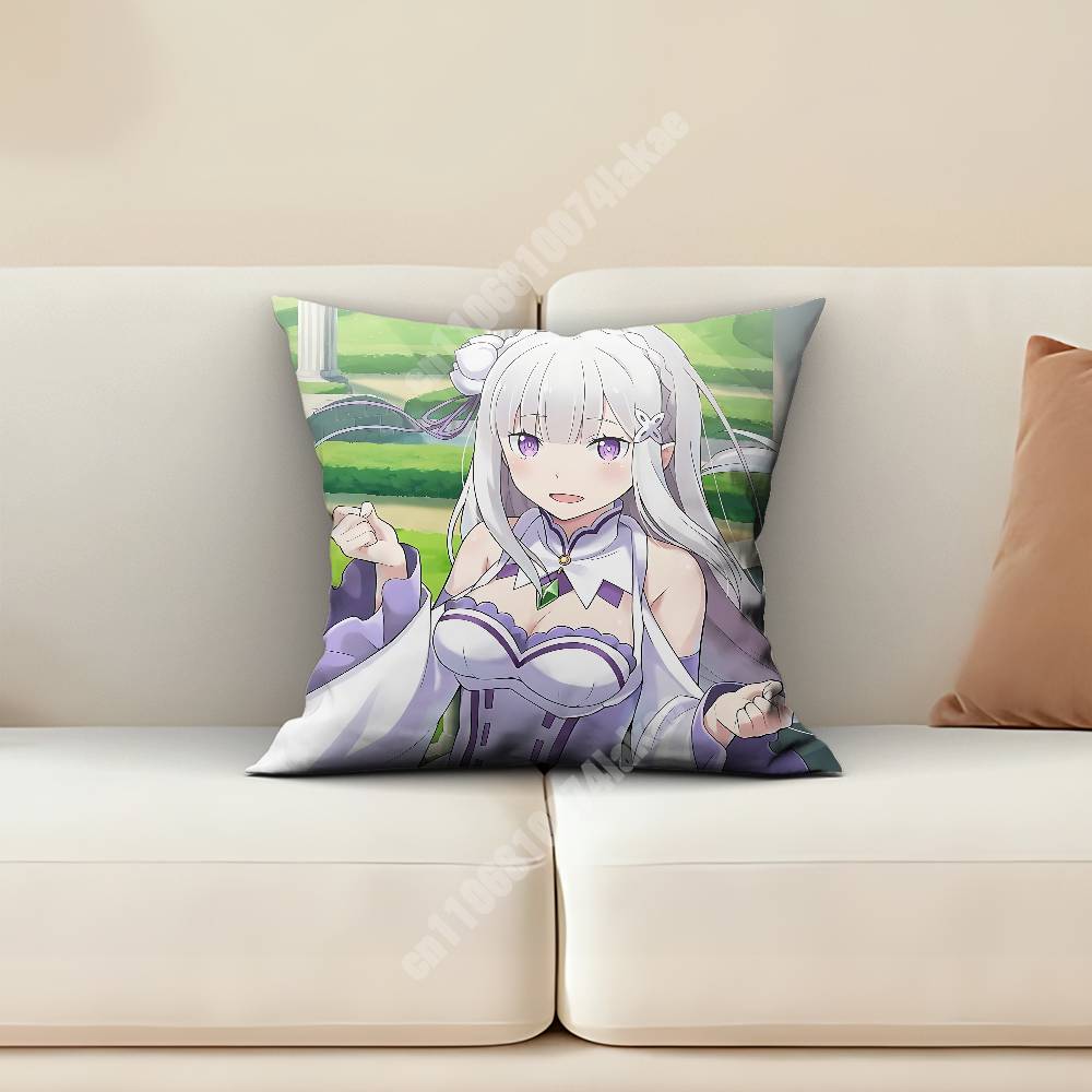 Эмилия Re Zero Наволочка Подушка для Дивана Чехол для Подушки Рабочего Места Креативный Акцент Домашний Декор