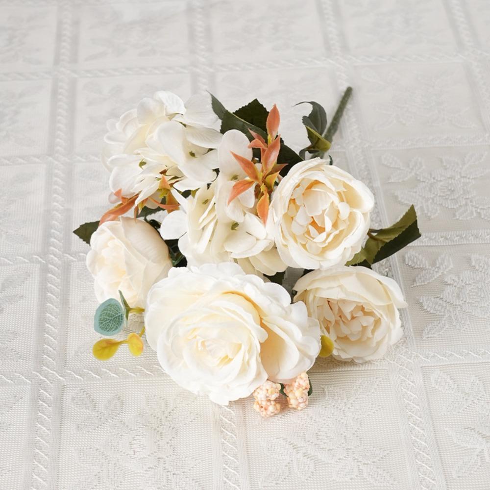 Роза Искусственные Пионы Цветы Ландшафтный Шелк Гортензия Модный Свадебный Букет Свадебные Композиции