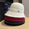 Korean Style Irregular Knitted Fisherman Hat for Women New Autumn and Winter Large Head Circumference Plush Warm Hat Basin Hat Trendy