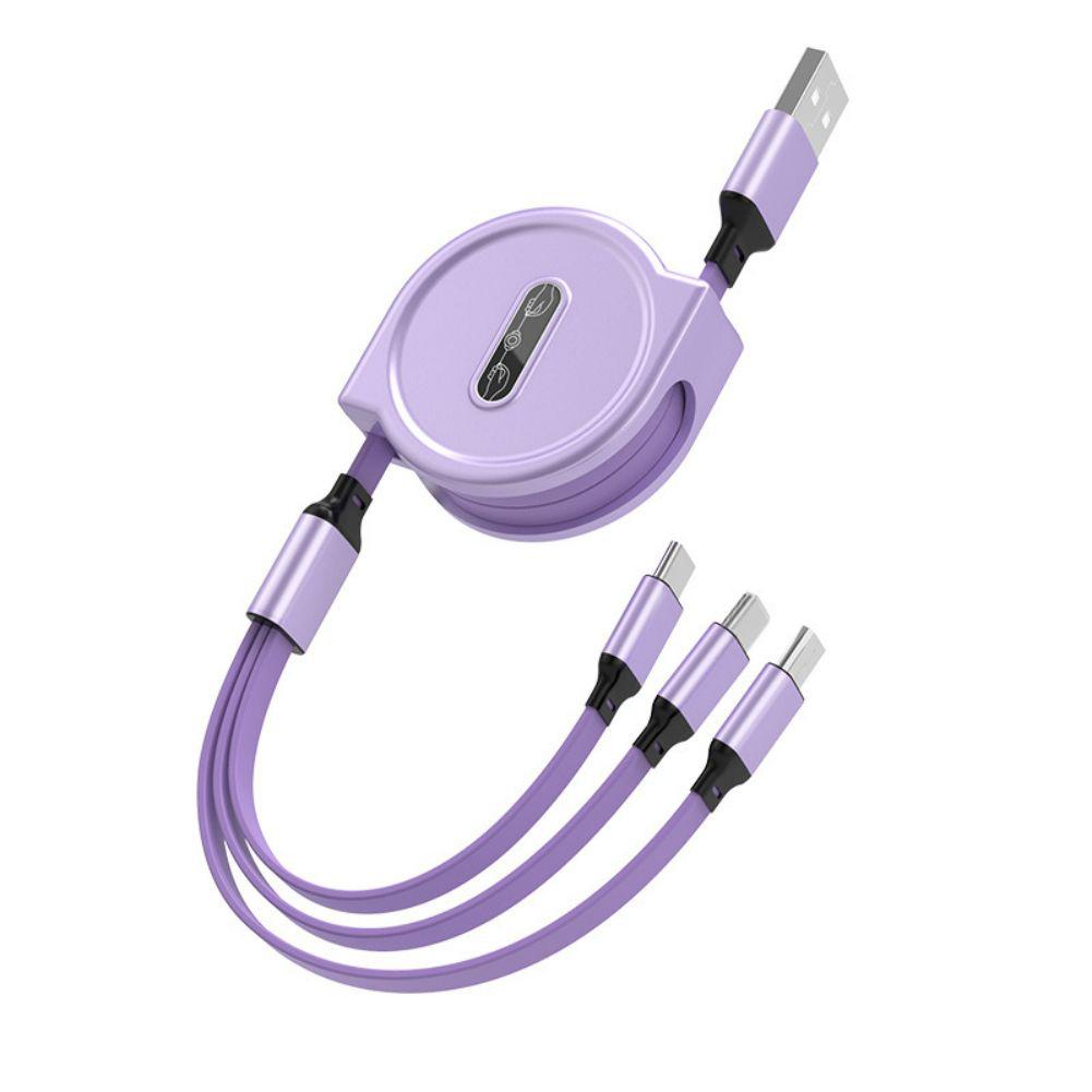 3-In-1 2.5A Charging Cable Fast Charging Wire Multi Charging Cord USB Cord Adapter Compatible For Android IPhone Devices