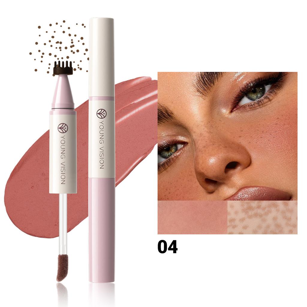 YOUNG VISION Водостойкий и потостойкий карандаш для румян и веснушек 4-в-1 с 4 оттенками