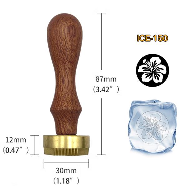 Ice Stamp With Removable Brass Head & Wood Handle - Vintage 1.18" Branding for Cubes, Cocktails, Whiskey, Mojito Drinks - Bar Making DIY Crafting