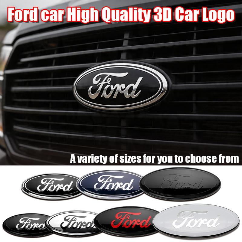 Aluminum 11.5cm-22.5cm Front Hood Rear Trunk Emblem Badge Overlay For Ford Focus Fiesta mk5 mk2 mk3 Auto Tuning Parts Mondeo mk4