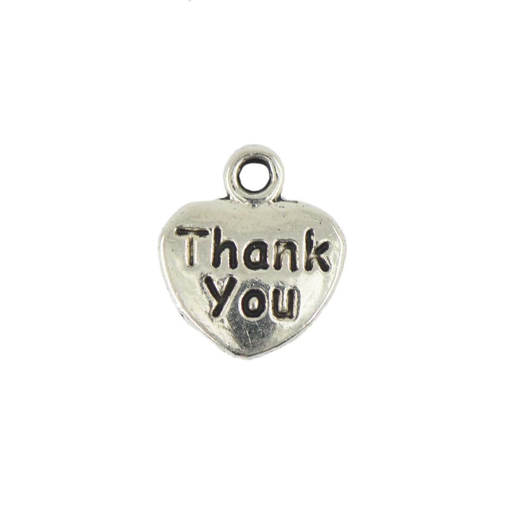 Thank You Heart 50pcs Charms Pendants For Necklace Bracelet Jewelry Diy Making