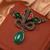 Hot-Selling Turquoise Antique Retro Animal Snake Series Corsage Female Niche Brooch