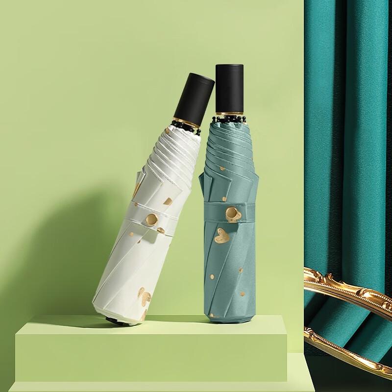 MAYDU Tri-Fold Heart-Patterned Anti-UV Sun Umbrella